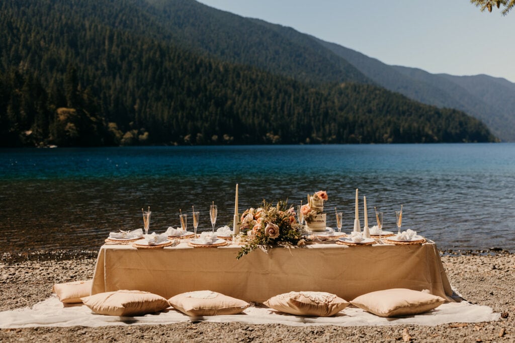 The beautiful setting for the couple and family to enjoy their picnic.