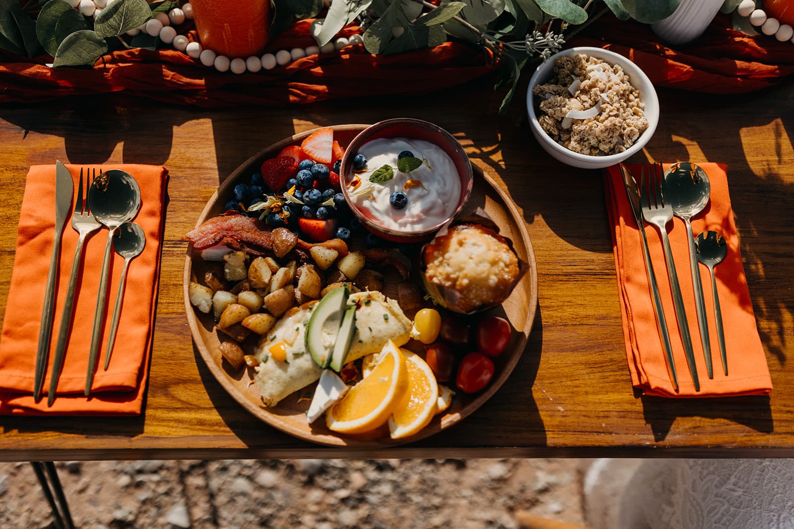 A private chef prepared meal for a special elopement dinner.