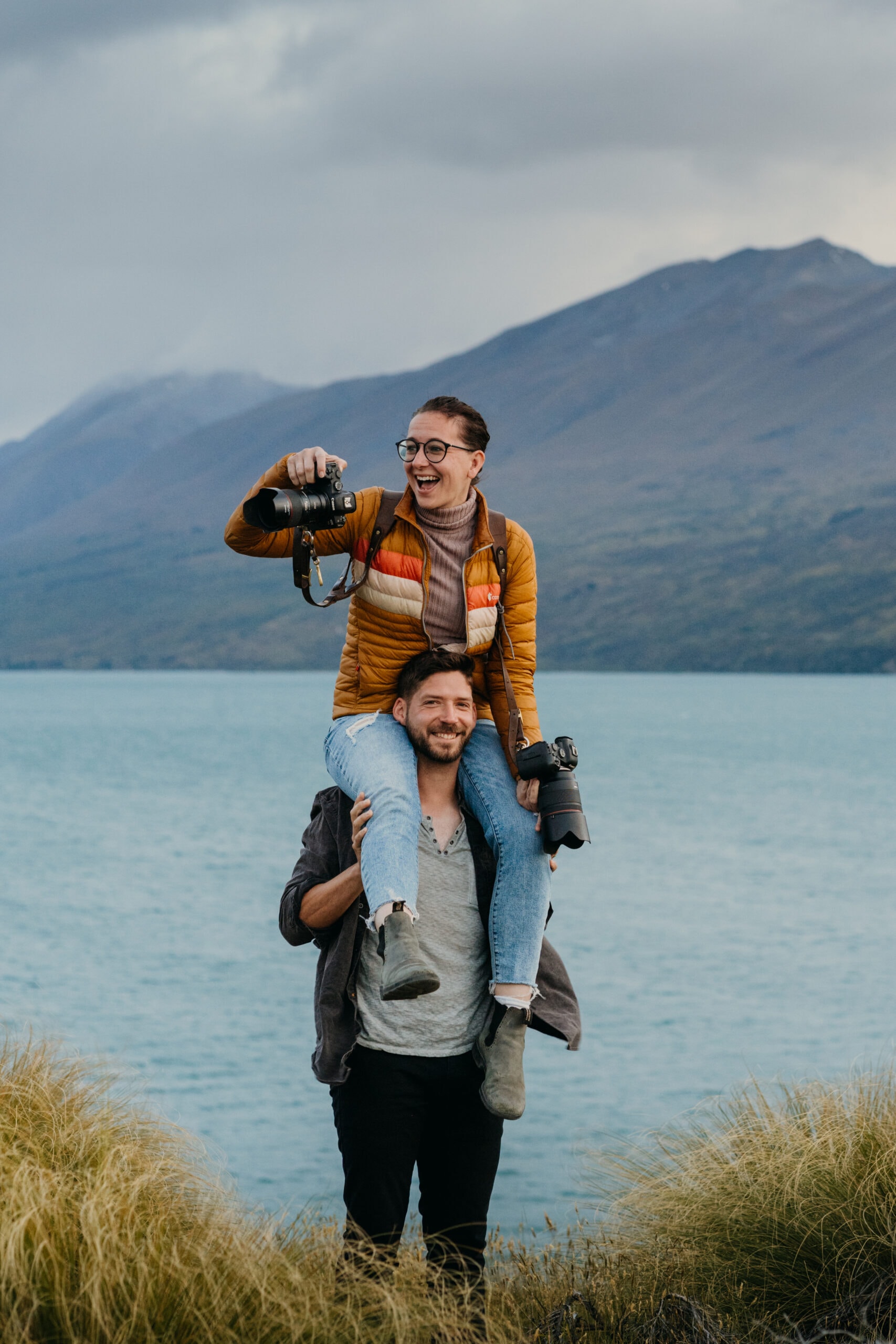 A photo of us capturing our friends proposal.