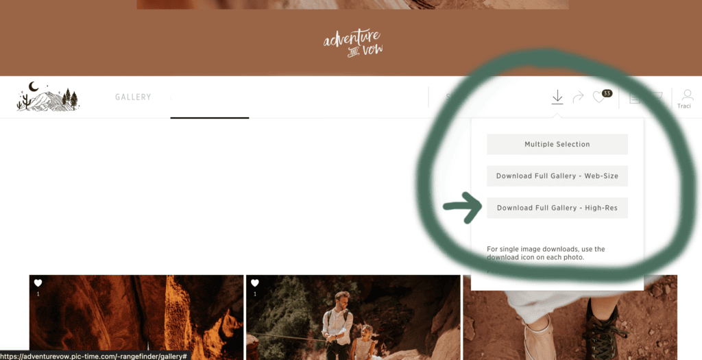 How to download all of your images.